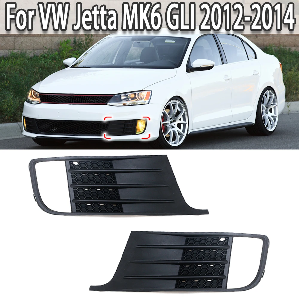 Car Front Bumper Fog Light Lamp Grill Cover For Volkswagen VW Jetta MK6 GLI 2012 2013 2014 5C6853665C 5C6853666C