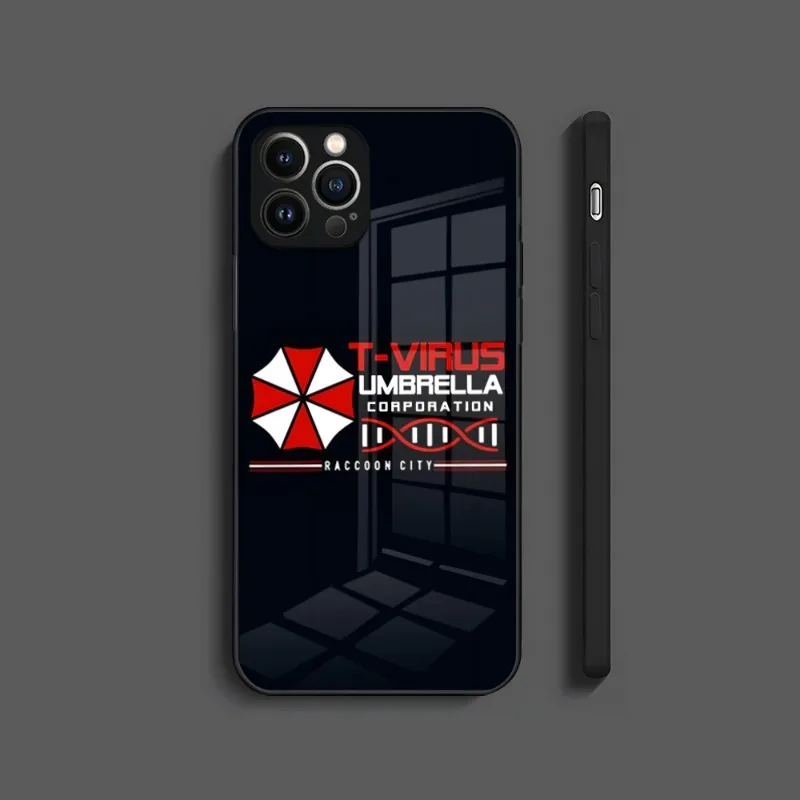 Umbrella Corporation Phone Case Tempered Glass For IPhone 13 Mini 12 Pro 11 14 Max X XR XS Max 8 7 6s Plus SE 2020 Back Cover