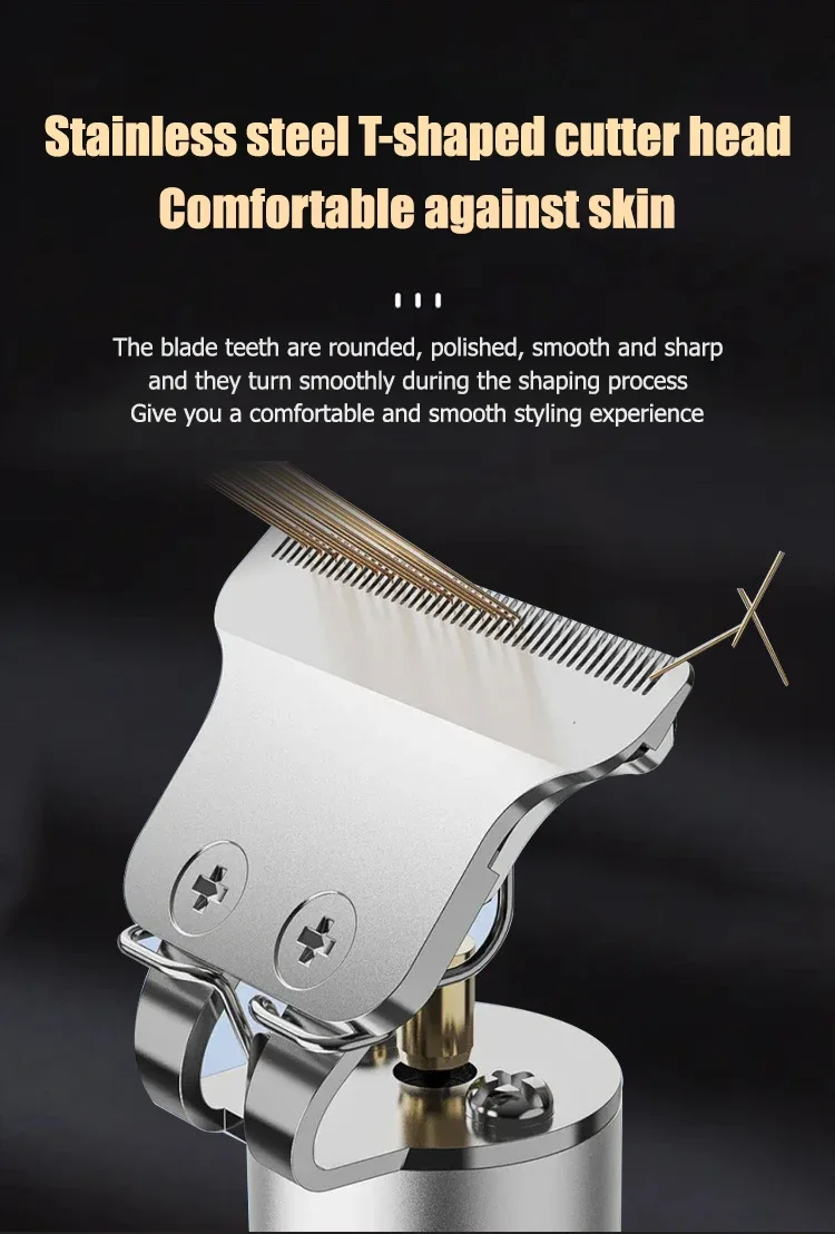 Elektrische Haarschneidemaschine Vintage T9 Clipper Haar wiederaufladbar Mann Rasierer Trimmer für Herren Friseur professioneller Haarschneider – Detail 9