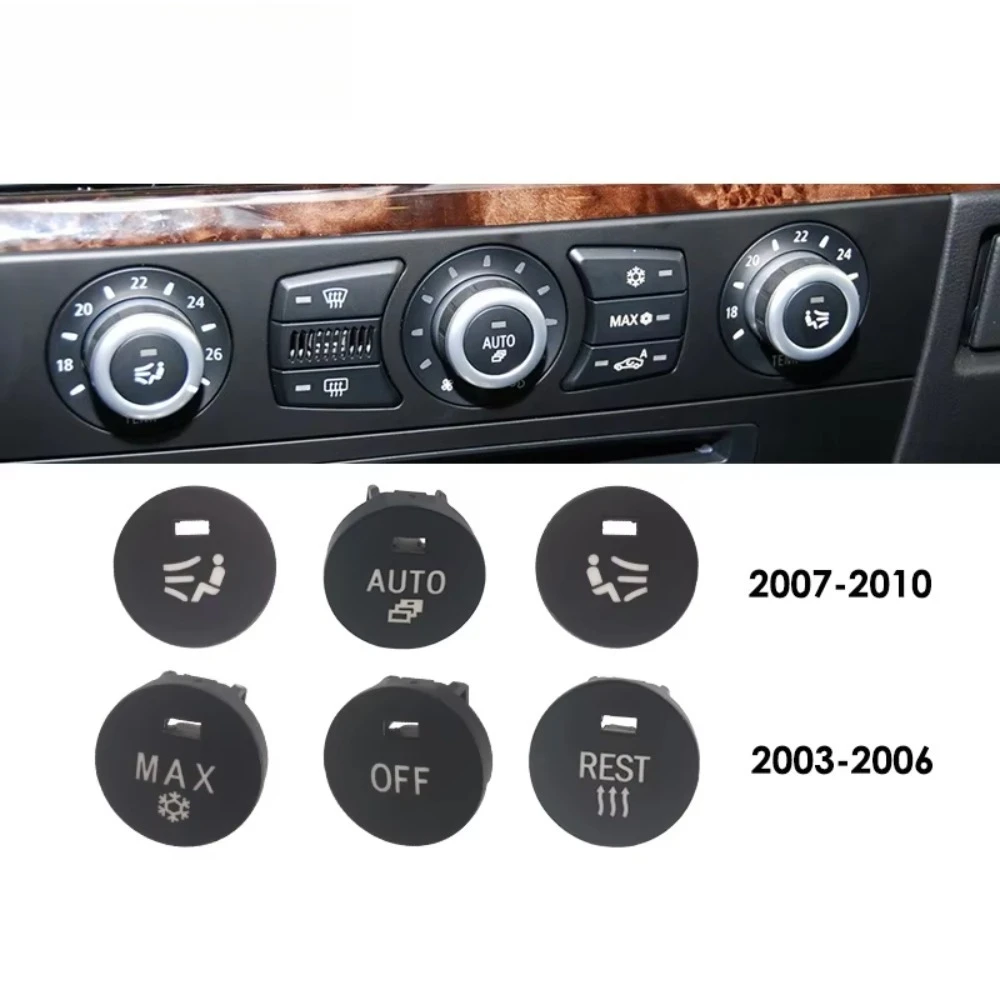 Para BMW 5 Series 520 523 525 528 530 535 E60 Panel de aire acondicionado cubierta de perilla de interruptor botón de aire acond
