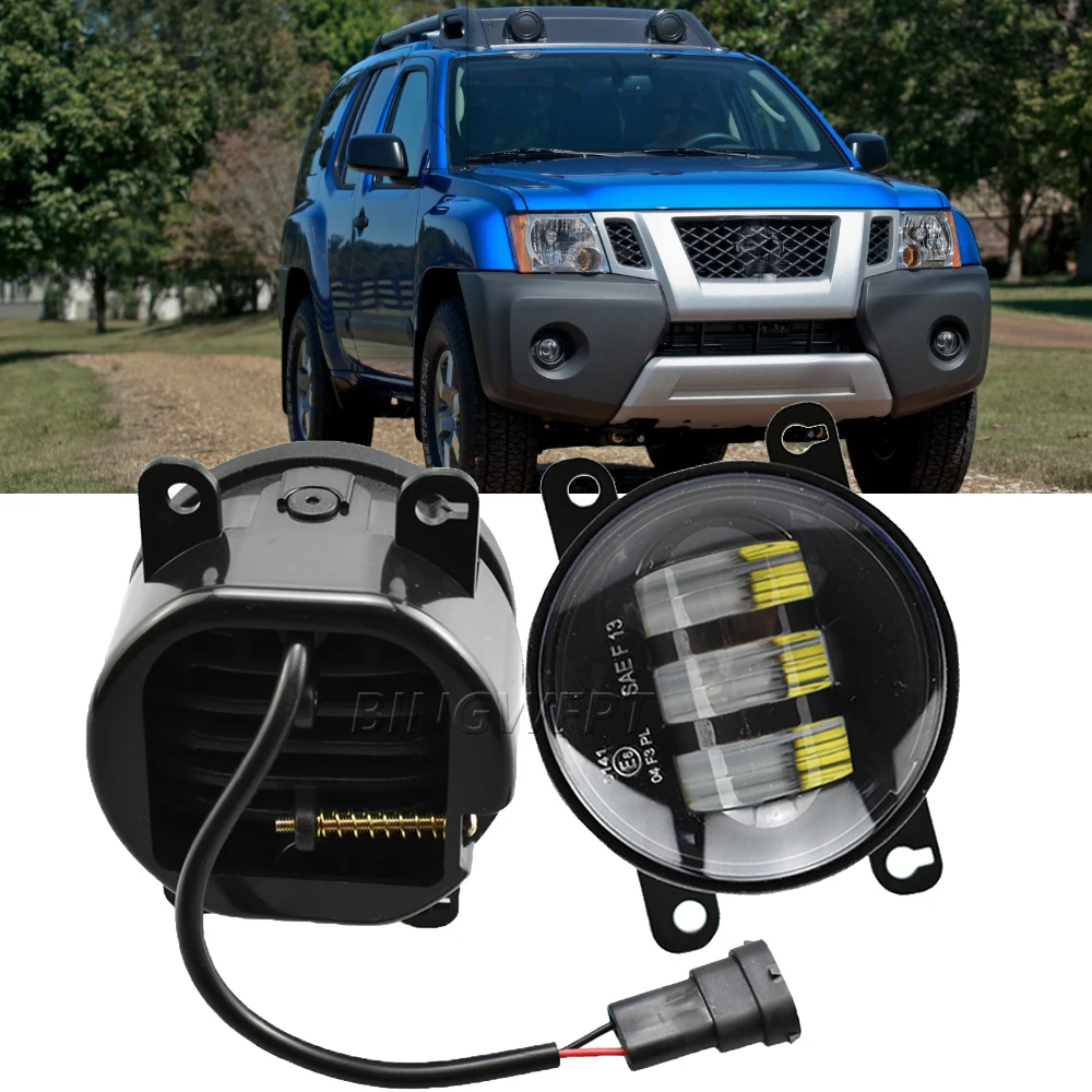2PCS LED Fog Light For Nissan Xterra N50 2005-2015 Car DRL Daytime Running Lamp Front Bumper Foglight Accessories