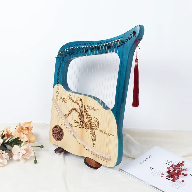 

Hooqu Lyre Harp 24 Metal Strings Solid Spruce Wood and Maple Saddle with Tuning Wrench String Musical Instrument