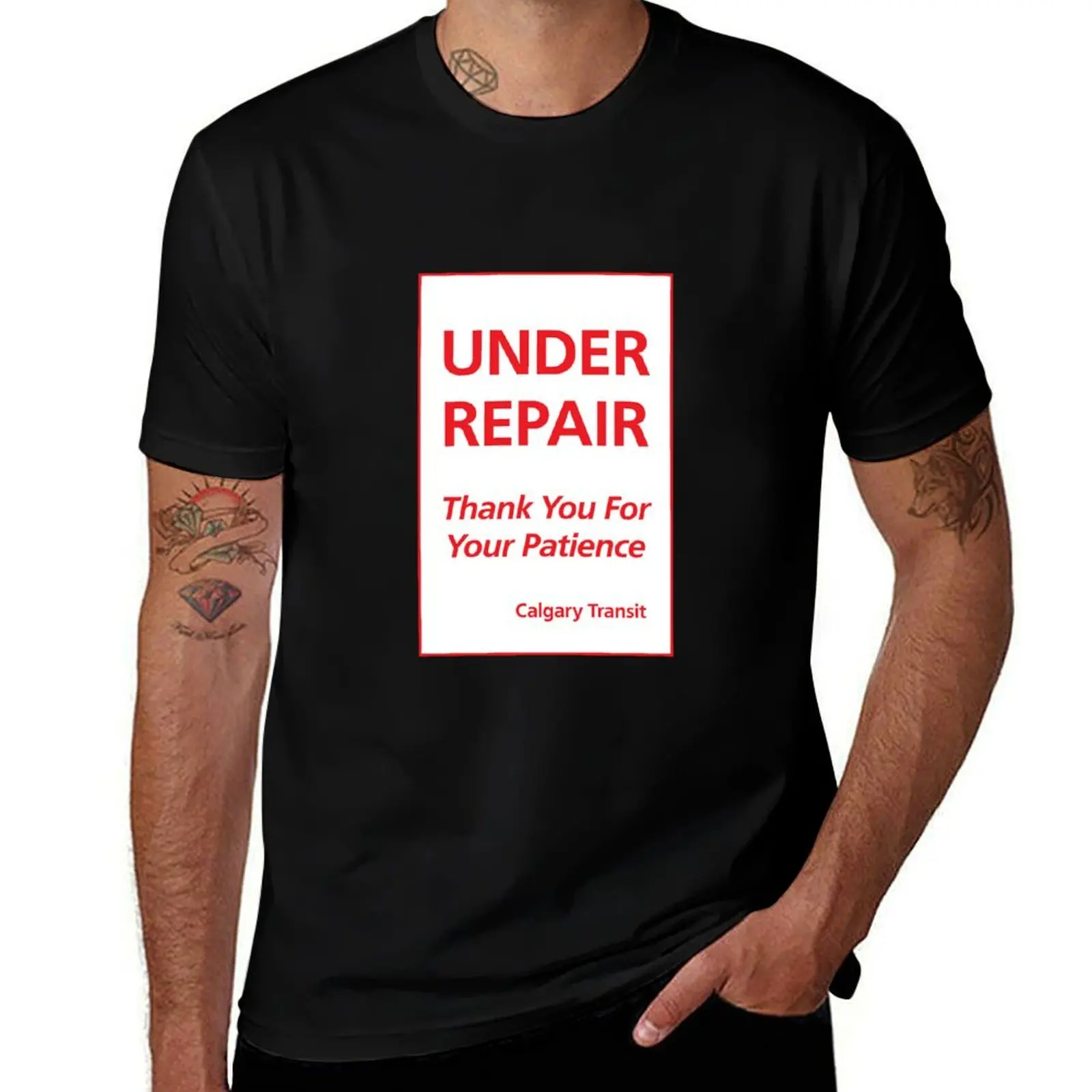 Calgary Transit Under Repair T-Shirt UV Protection Outdoor Tee Shirt T-Shirt