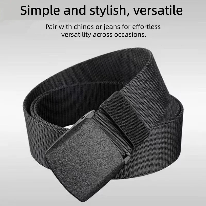 Outdoor unisex tactical belt student military training waistband breathable plastic buckle canvas belt
