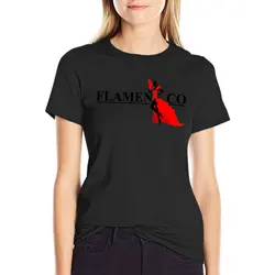 T-shirt flamenco abbigliamento estetico abbigliamento femminile t-shirt bianche per donna