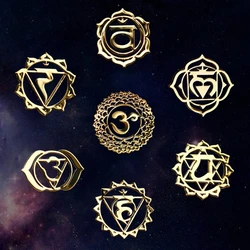7 Pcs Sacred Geometry Metal Stickers Delicate Flower of Life Chakras Stickers Pyramid Art Resin Filler Supplies Meditation