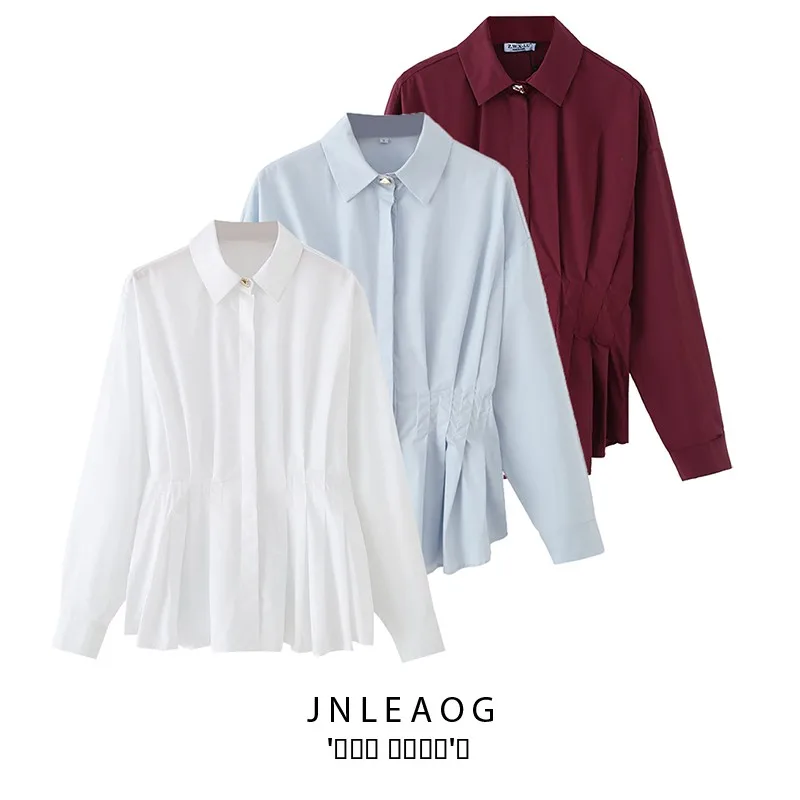 

Faionable повседневная плиссированная женская одежда antung irt JNLEAOG, осенняя новинка, длинный полиэстер в полоску, свободный крой