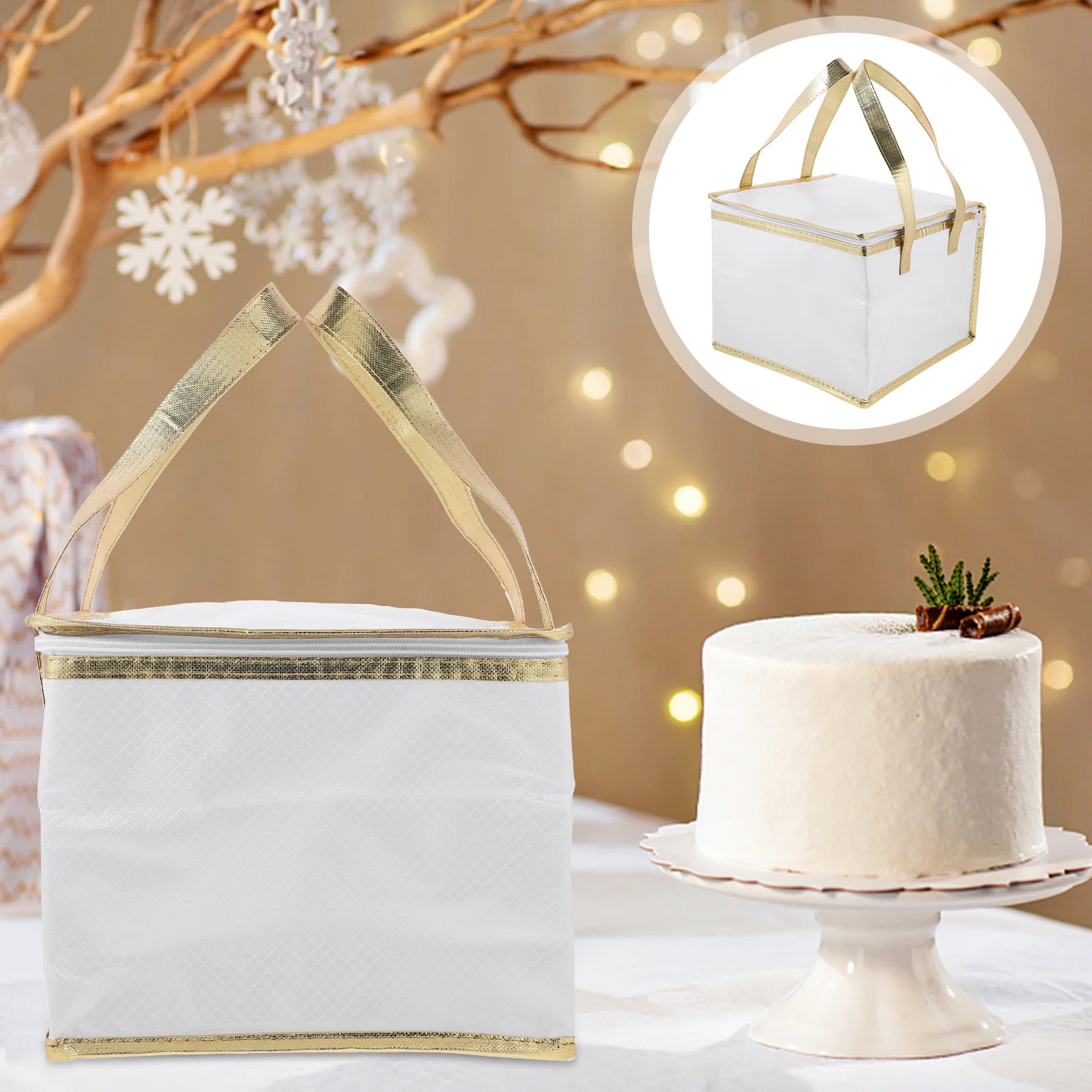 

Insulated Food Bag Premium Thermal Storage Pouch Portable Cake Pizza Seafood Tote Heavy Duty Zipper Closure Multipurpose Lunch