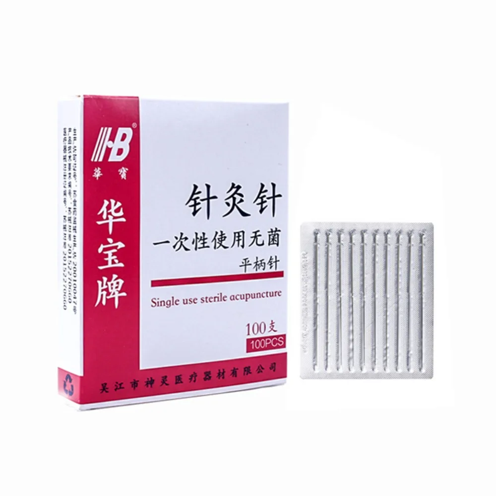 10箱滅菌鍼針使い捨て中国医学非銀針糸状針鋼製フラットハンドル