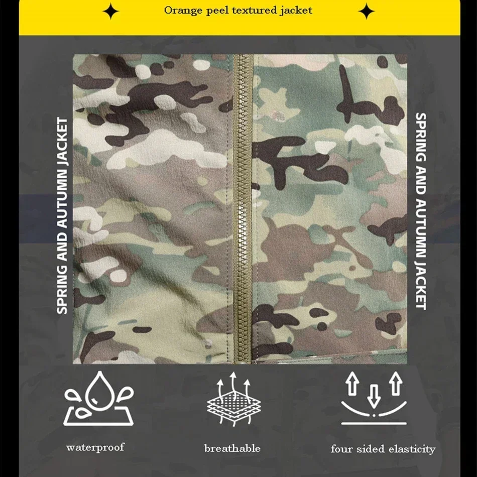 2.0 خفيفة الوزن مقاوم للماء سترة التكتيكية للمشي لمسافات طويلة في الهواء الطلق متعددة جيوب معطف العمل ربيع الخريف تمتد كامو تسلق الملابس