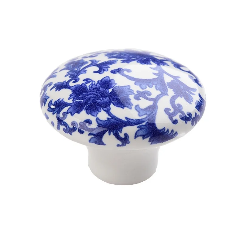 Chinese Blue and White Porcelain Furniture Handles Hand-painted Wardrobe Drawer Door Knob Ceramic Kitchen Shoe Closet Pulls