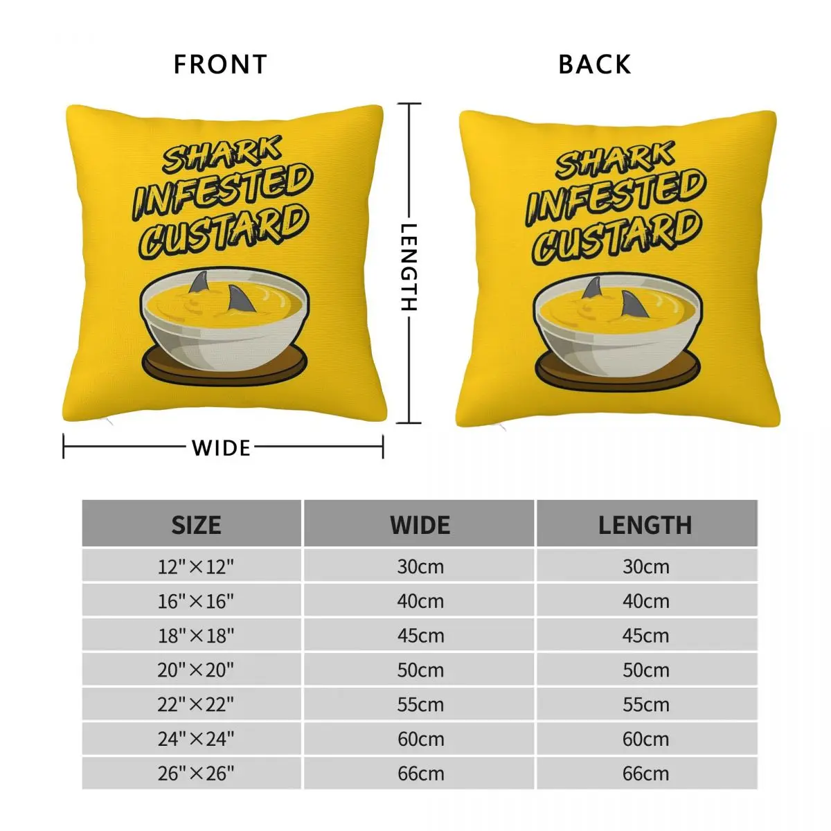 Shark Infested Custard Square Pillowcase Polyester Linen Velvet Creative Zip Decorative Home Cushion Cover Wholesale 18