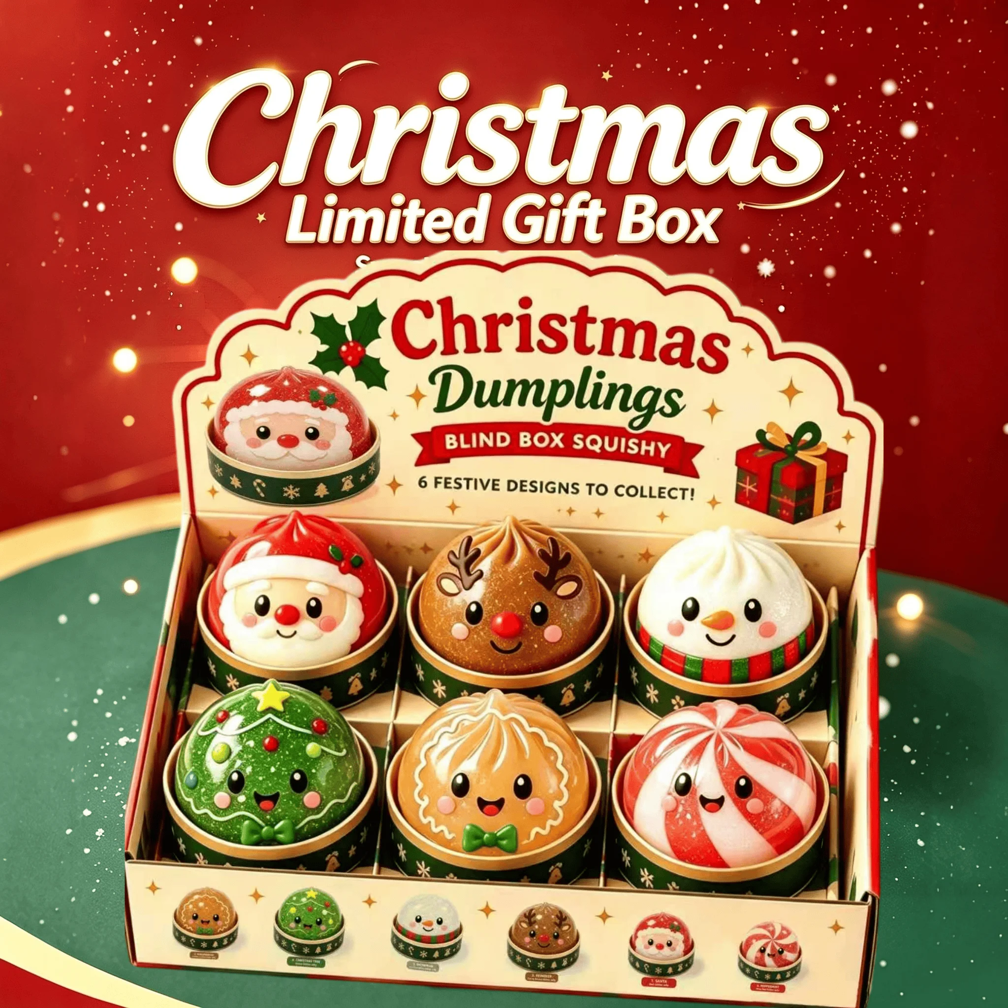 Christmas Dumpling Squishy Snowman, Elk, Santa Claus Squeeze Toys with Box Stress Relief Merry Christmas New Year Gift 2027