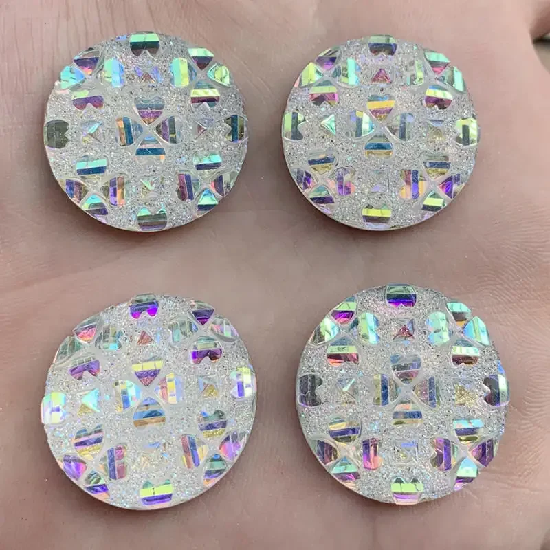 12 قطعة 25 مللي متر AB الراتنج الراين شقة الظهر الأحجار الكريمة غير الإصلاح الأحجار غير الخياطة كريستال زين بريق ستراس للملابس الحرف #3