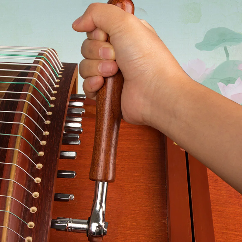1pc Ratsche Legierung Guzheng Stimmschlüssel Tragbare Einstellbare Breite Backe Braun Viereck Tuner Professionelle
