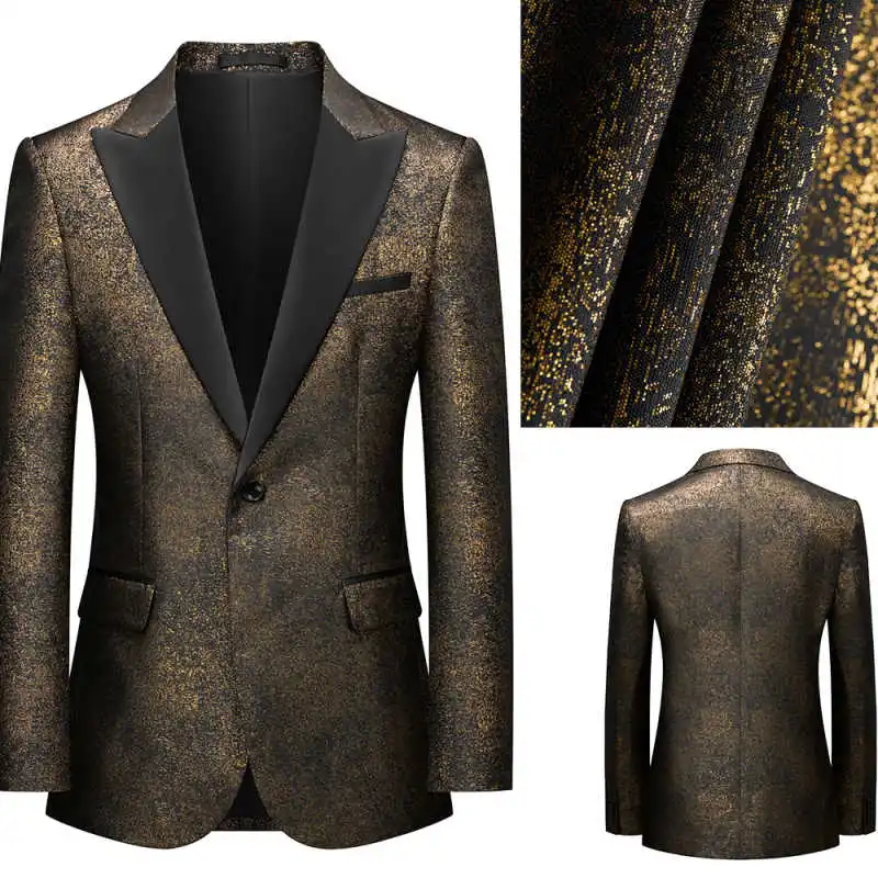 

Wedding Men's Suits One Piece Jacquard Single Breasted Peaked Lapel Groom Prom Tuxedos Prom Customized Trajes Para Hombre
