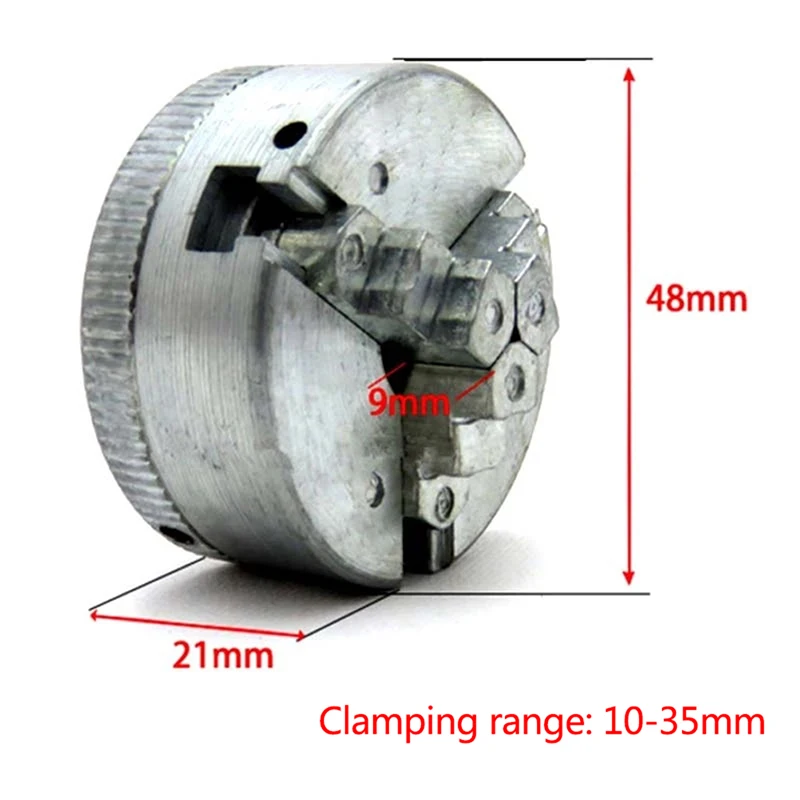 3 Jaw Zinc Alloy Lathe Chuck Wood Turning Clamp Drilling Tool Threaded Back