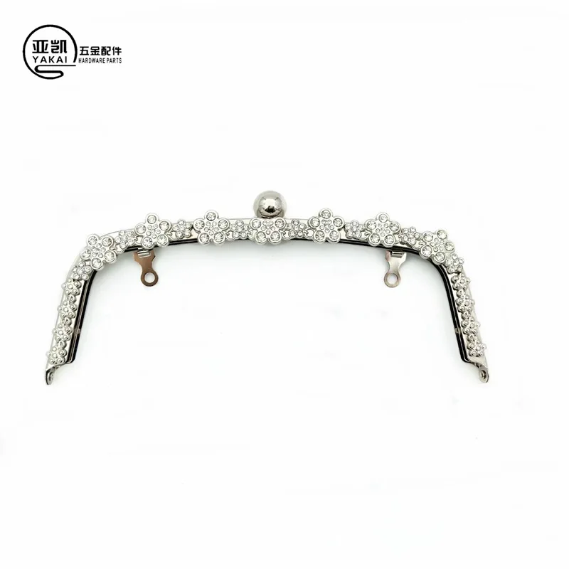 22CM Fashion Arch Flower Diamond Metal Making Kiss Clasp Purse Frame For Bag Luxury Clutch Clasp To The Bag Accessories