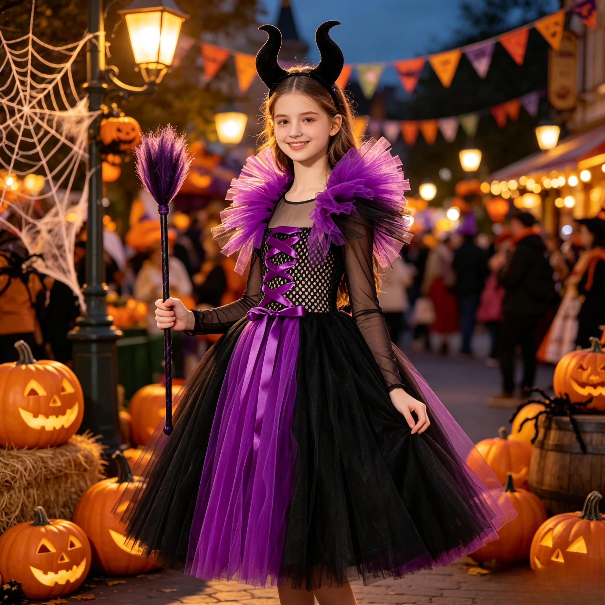 Witch Tutu Kids Halloween Costume Disguise Cosplay Carnival Party Christmas Toddler Girls Princess Dress Children Costume