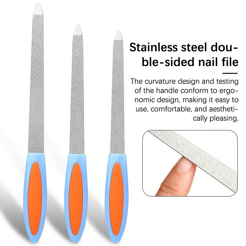 Metal Nail File Nail Files For Nails Made Of Stainless Steel Sword Fingernail Files With Sharp Pointed Tip Polishing File