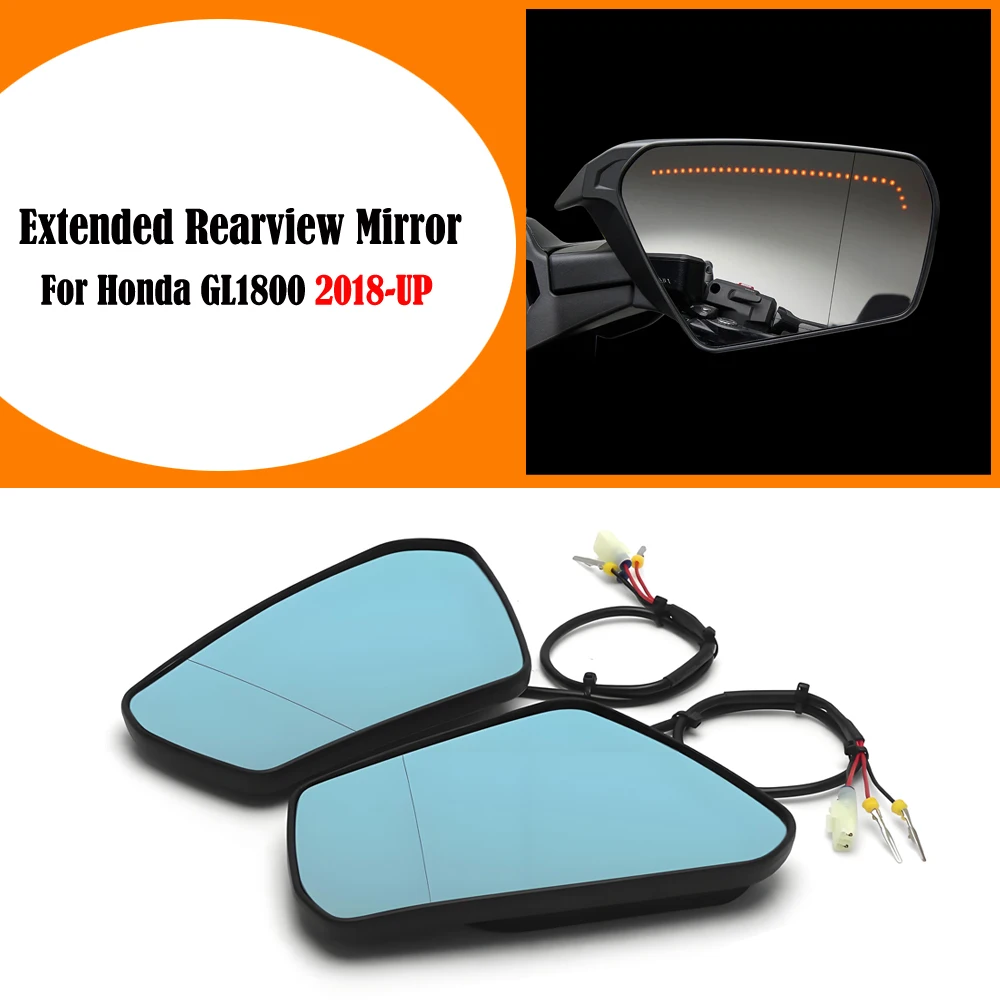 

NEW Motorcycle Extended Convex Mirrors With Sequential Turn Signals rearview mirror For Honda GoldWing Tour DCT Airbag 2018-2025