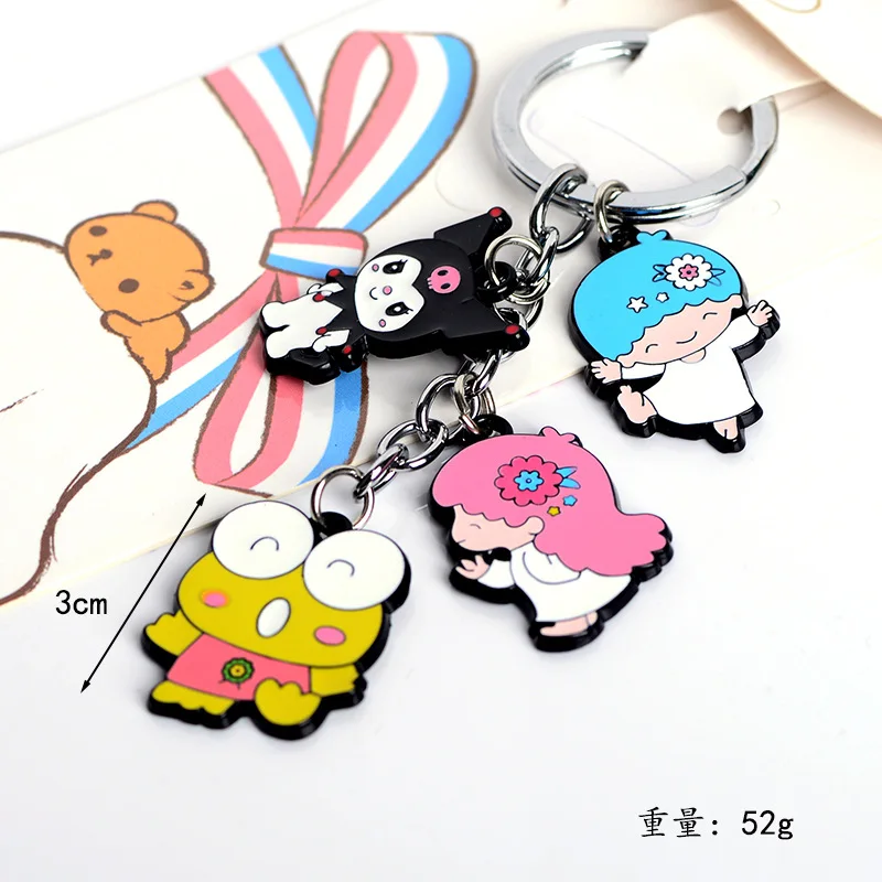 Porte-clés en alliage de beurre modèle Sanurgente Cinnamoroll, bijoux de dessin animé Kawaii, Kuromi Hello Kitty, pendentif en métal, accessoires d'anime mignons