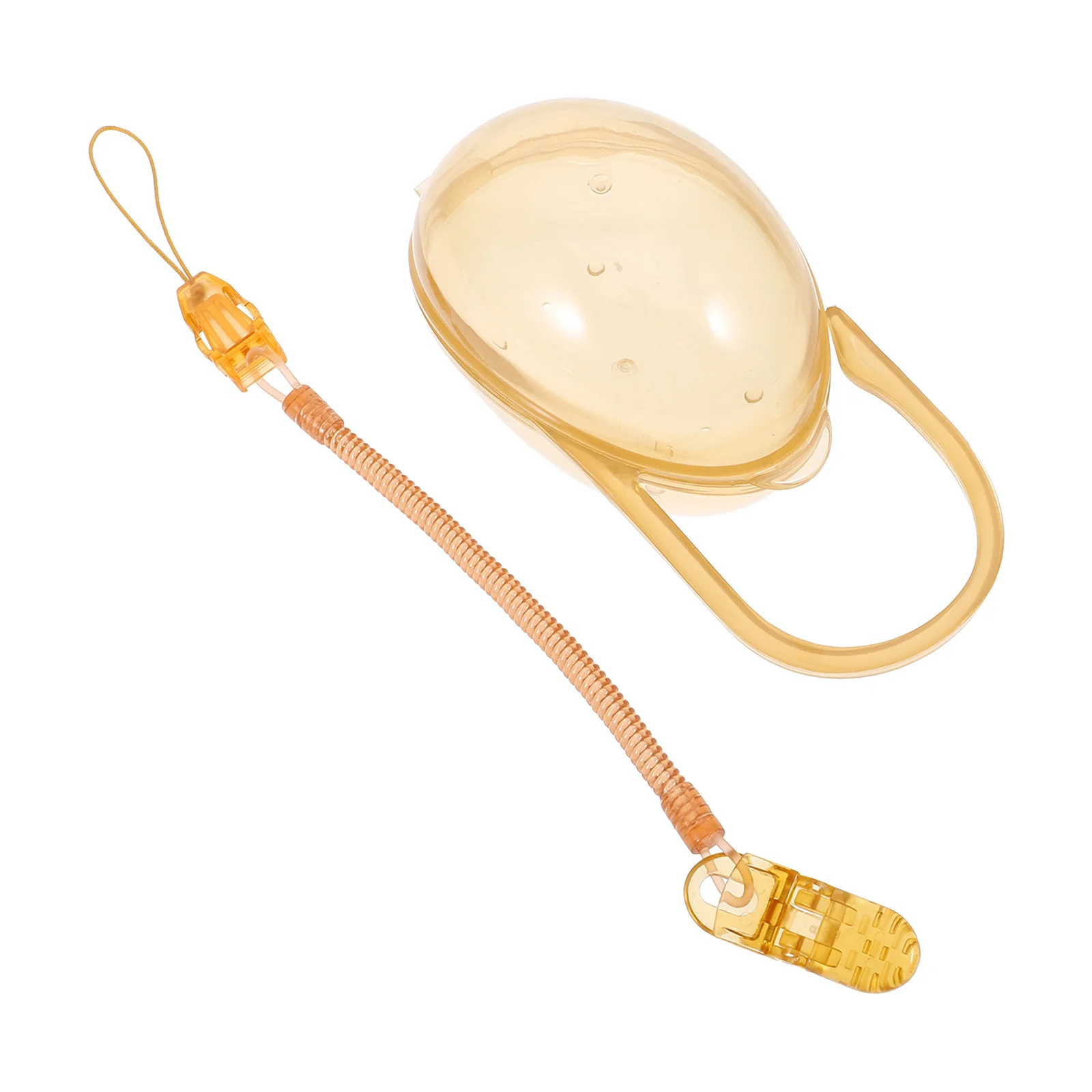 

1 комплект, дорожный чехол-держатель для соски, прозрачный детский контейнер, пружинная цепочка, удобный для переноски, аксессуар, чехол-держатель для соски