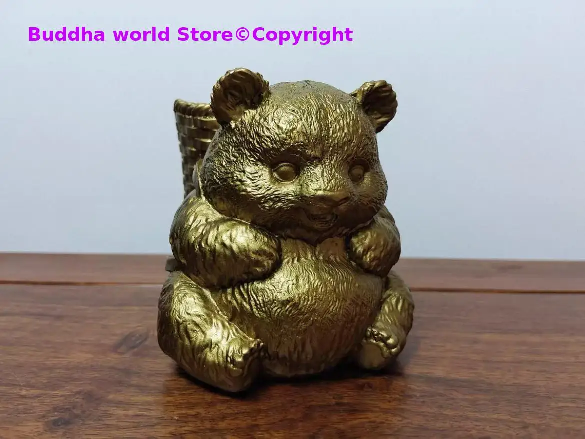 2026 CHINA foreign present gift handmade Copper carving national treasure giant panda Bronze sculpture Copper creative ashtray