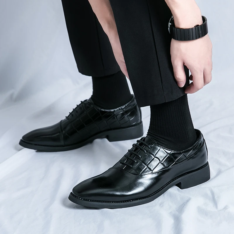 

Oversized business men's leather shoes for Men Lace Up Oxfords for Male Wedding Party Office Business Casual Shoe Men 38-46