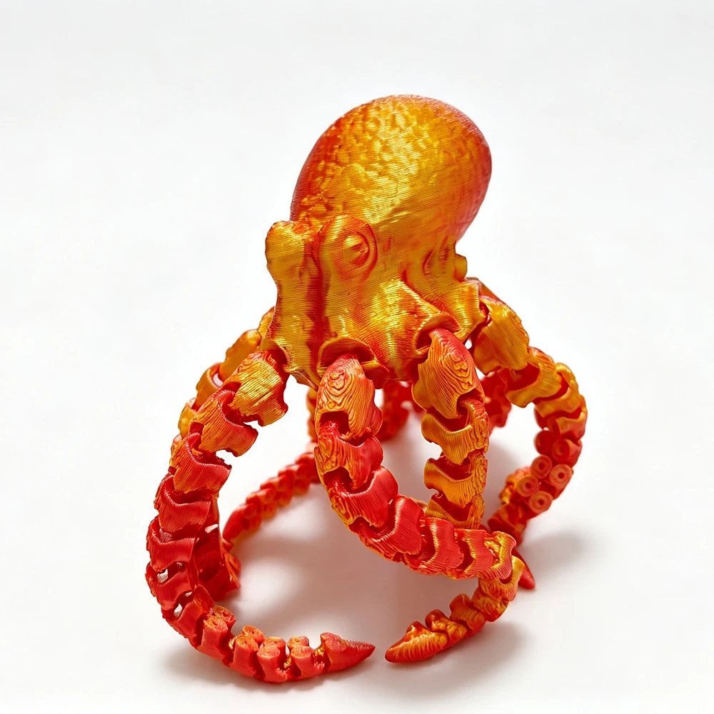 3D Printed Floating Octopus Toy Articulated Flexible Tentacles Water Floating Fidget Toy Aquarium Decor Unique Gift for Kids