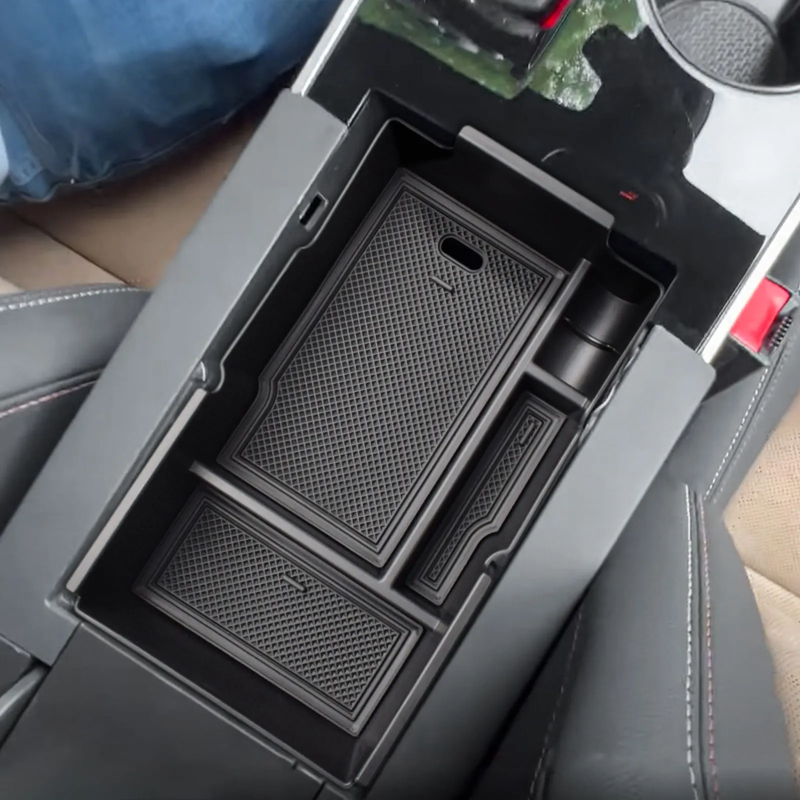 

Center Console Organizer for 2025 Chevrolet Equinox Accessories Middle Center Console Car Armrest Storage Box Interior Car Tray
