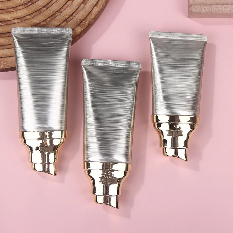 30/50ml tubos portáteis vazios espremer fundação bb creme loção cosmética garrafa de viagem com bomba de vácuo recipiente recarregável