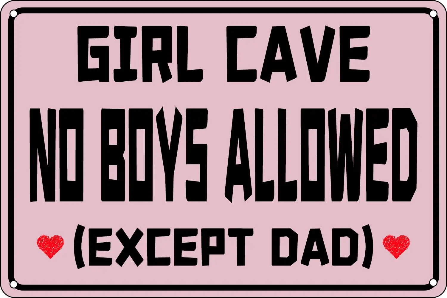 Girl Cave No Boys Allowed Metal Tin Sign US Room Decor for Teen Girls Aesthetic Sign Wall Decor for Girl Cave Home Bedroom 8x12