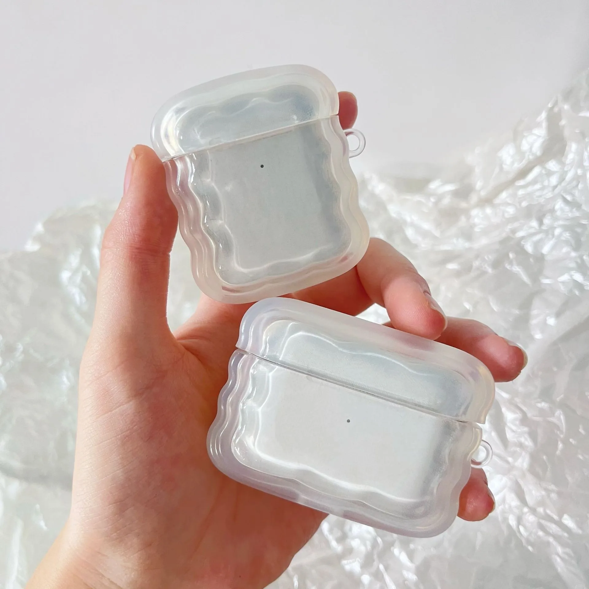 Custodie trasparenti per AirPods Pro 2nd Bluetooth custodia protettiva per auricolari Wireless per Airpods 2 1 3 custodia morbida trasparente Wave Shell