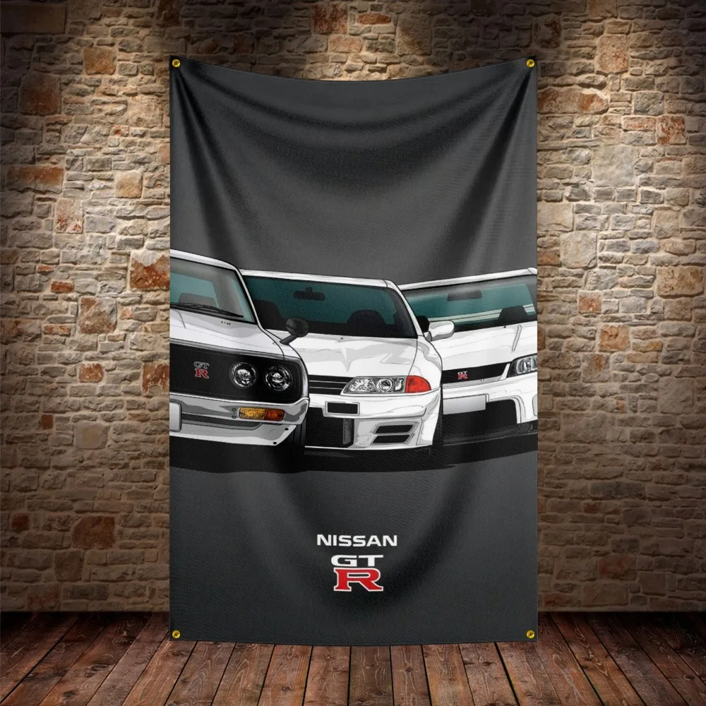 3X5Ft JDM Gtr Flag Polyester Digital Printing Car Banner For Decor 35