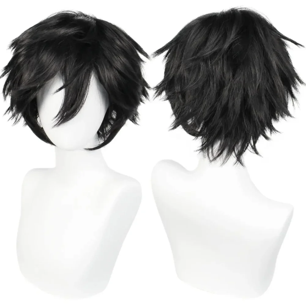 

Short Black Men's Cosplay Synthetic Wig for Halloween Christmas Event Costume Party Black Men Wig for Men Women Anime Cosplay