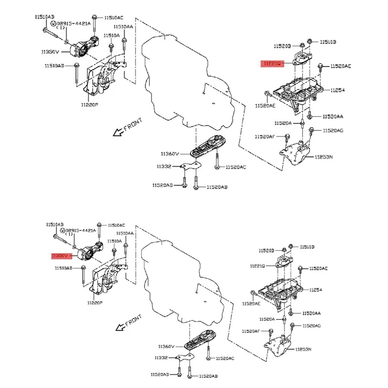 

2PCS Rear Engine Buffer Assy Torque Mount For Nissan Juke Sentra Tiida 2011-2019 Gearbox Support Rubber Torque Strut
