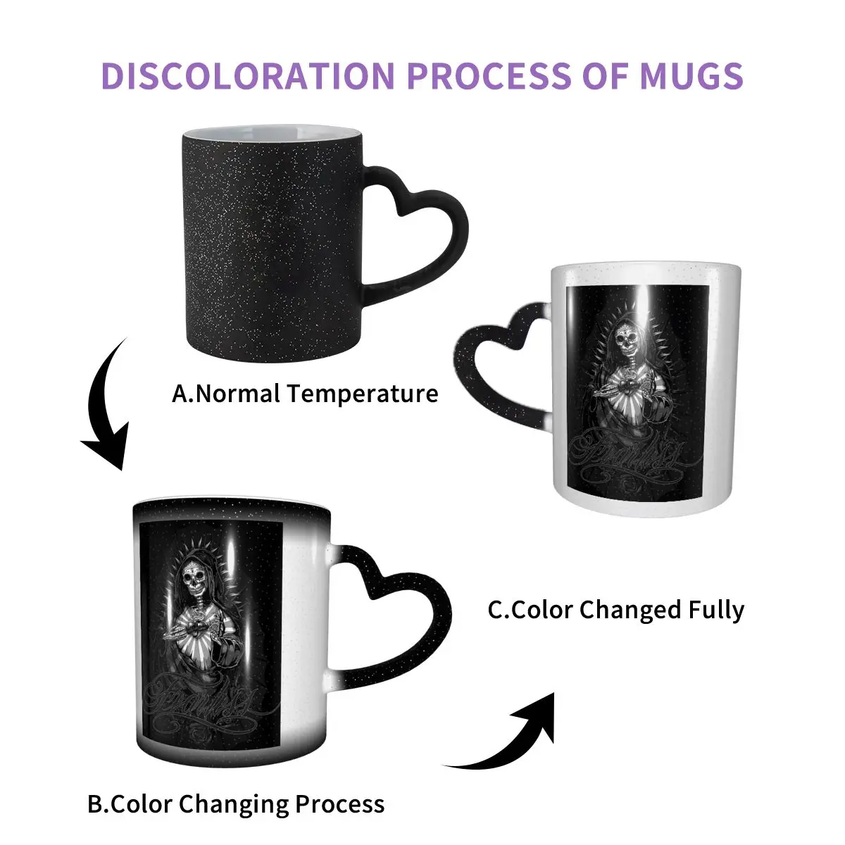 Santa Muerte Spanish Holy Death Mug Funny Ceramic Coffee Cups Tea Mugs Milk Cup Drinkware Gift for Woman Man