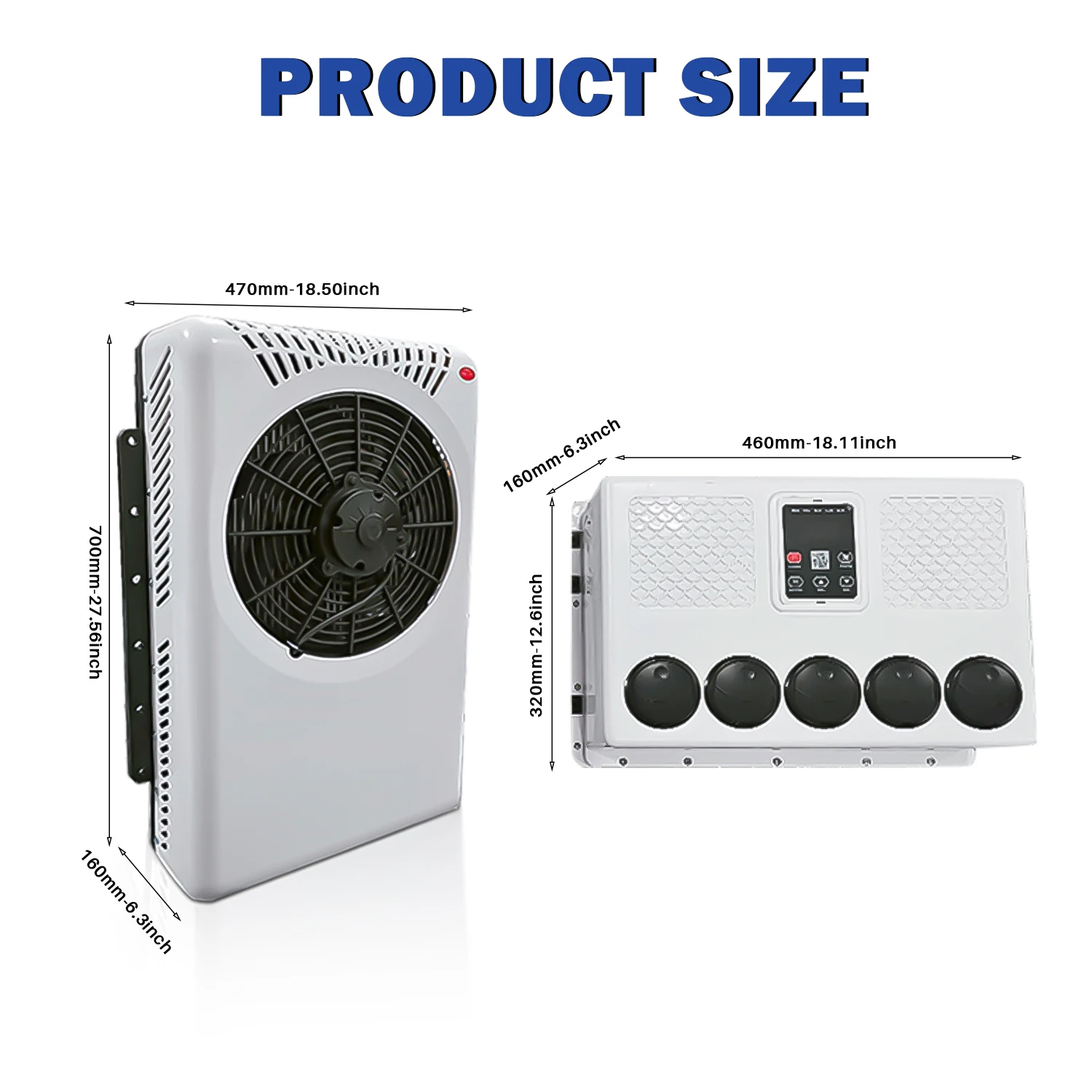12V 24 Volt Air Conditioner 1800W-2200W Cooling Capacity Low Current Draw DC Parking AC for Truck