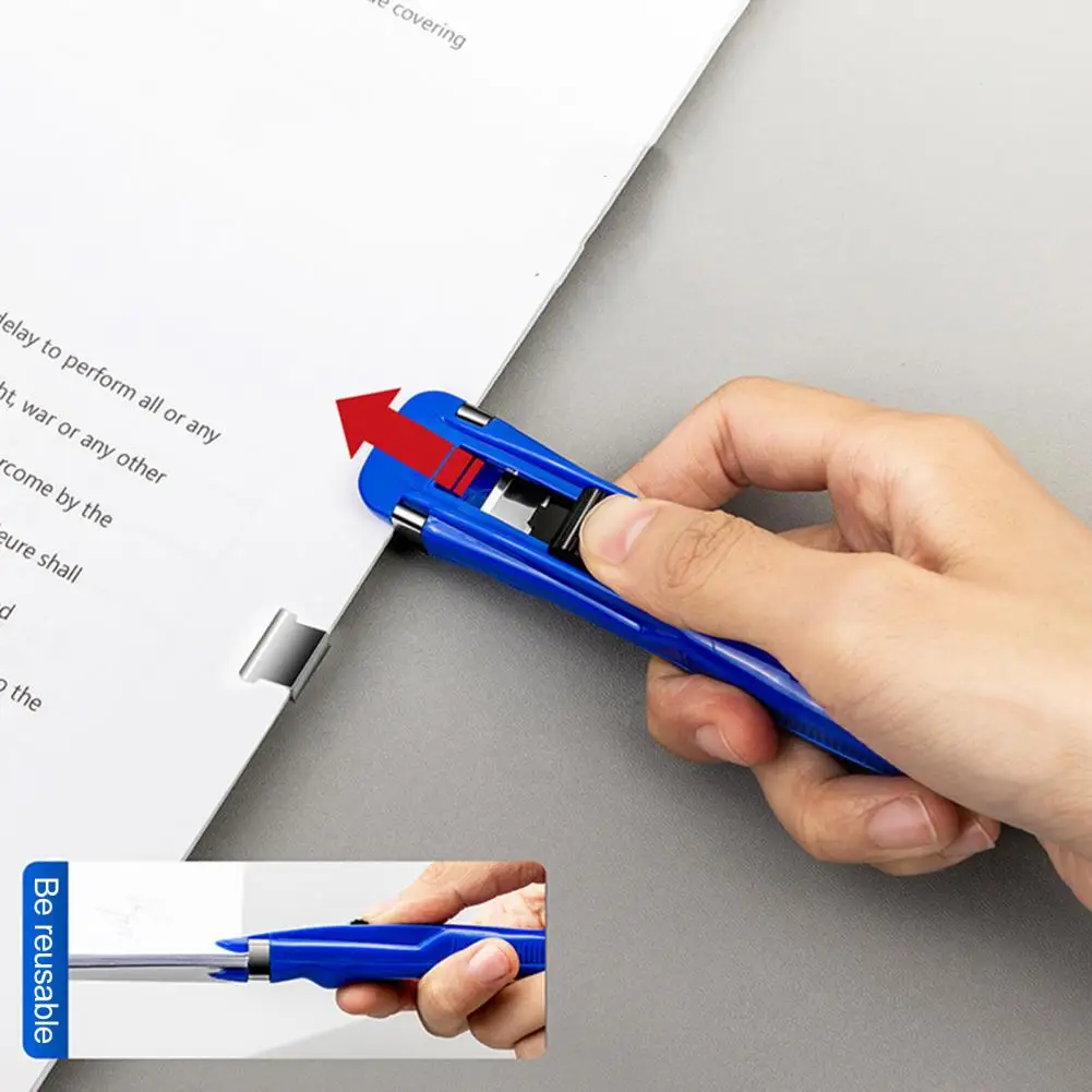 1 Set File Clips Pusher Reusable Easy to Use Office Supplies Portable Document File Fixing Binding Clips Pusher for School