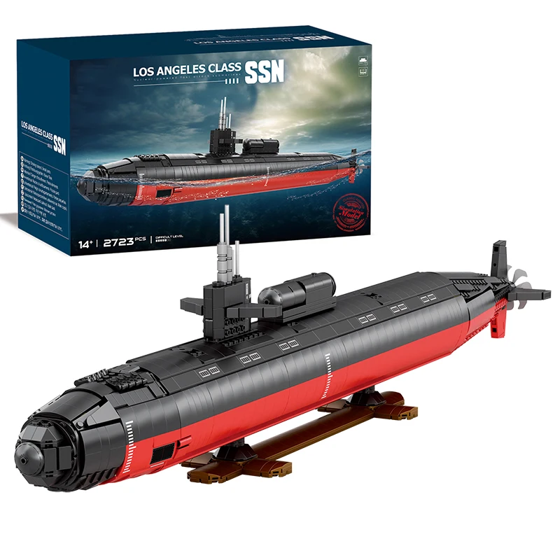 

2723PCS SSN-688 Submarine Building Block Navy Nuclear Powered Fast Attack Submarines 1:125 Model Bricks Kids DIY Toys Gifts