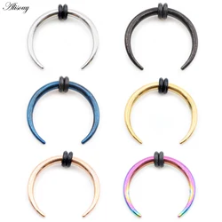 Alisouy 1PC 14/16G Gauge Stainless Steel Buffalo Horn Bull Taper Claw Flesh Ear Tunnel Expander Stretcher Nails Studs Nose Rings