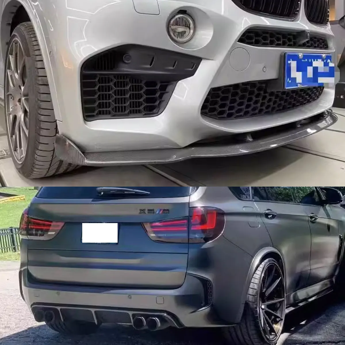 Kit corpo per BMW X5M F85 Paraurti anteriore Splitter Labbro Diffusore posteriore Spoiler Minigonne laterali M Sport 2014 2015 2016 2017 2018 Carbonio
