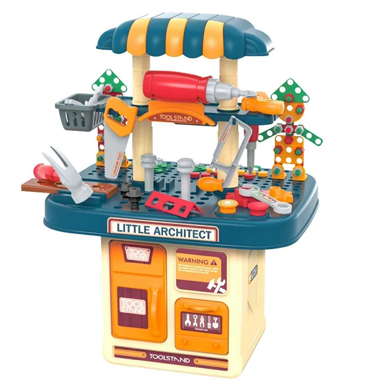 Kinder Werkzeug Bank Spielzeug Set Bau Spielzeug Werkbank Mit Bausteine Puzzles Kleinkinder Arbeit Shop Reparatur Toolbox