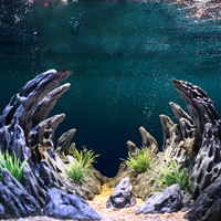 2-Piece Set of Fish Tank Simulated Blue Dragon Stone Canyon Landscaping Stone Rockery Decorative Aquatic Plants Small Ornaments Aquarium Valley Package