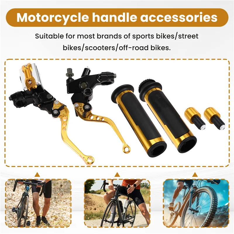 

Motorcycle Handlebar Brake Lever 22Mm Fade Resistant Brake Master Lever Durable Suit For Scooter Bike Street Bike ATV-T61C