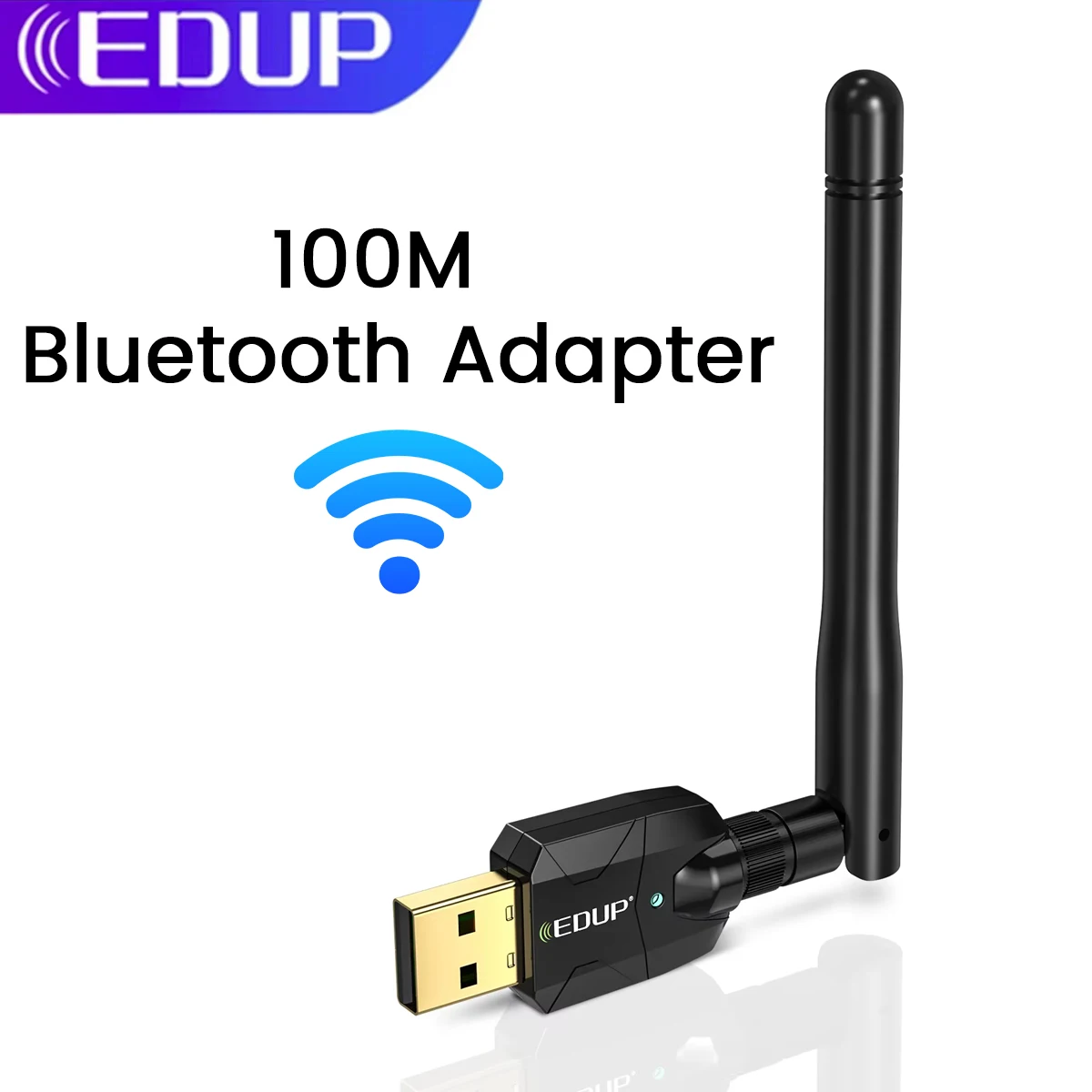 EDUP  100M Bluetooth Adapter USB Bluetooth Dongle Free Driver 5.0 Wireless Long Range Transmitter Adapter for PC Windows 10 / 11