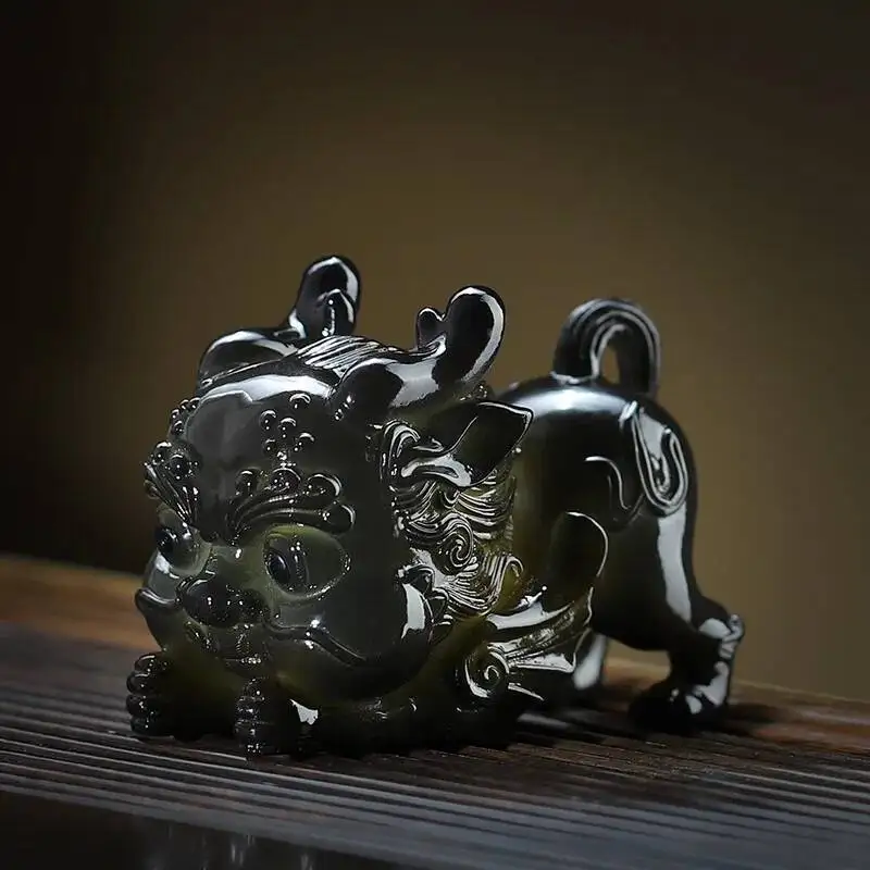 Color-changing Tea Pet Pixiu Holding Yuanbao Tea Table Desktop Ornament Tea Pet Tea Play Decoration