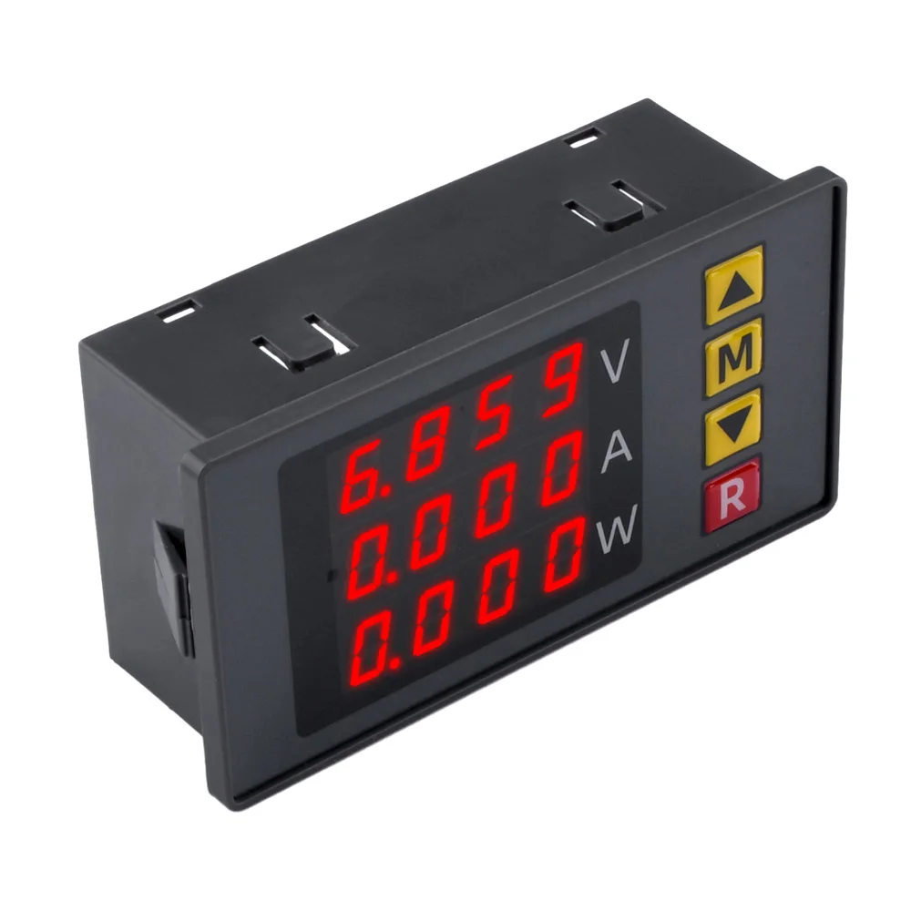 Voltímetro digital amperímetro dc 0-100v 10a 1000w medidor de energia com alarme sonoro display led tensão corrente testador monitoramento de circuito