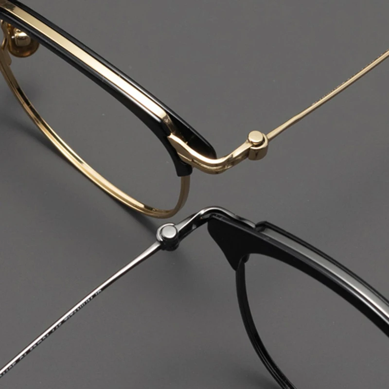 إطار نظارات مربع كبير الحجم ياباني عتيق للرجال والنساء من التيتانيوم خفيف الوزن بتصميم علامة تجارية نظارات وجه كبيرة #2